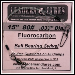 80# 15" Fluorocarbon Leader .033" Dia